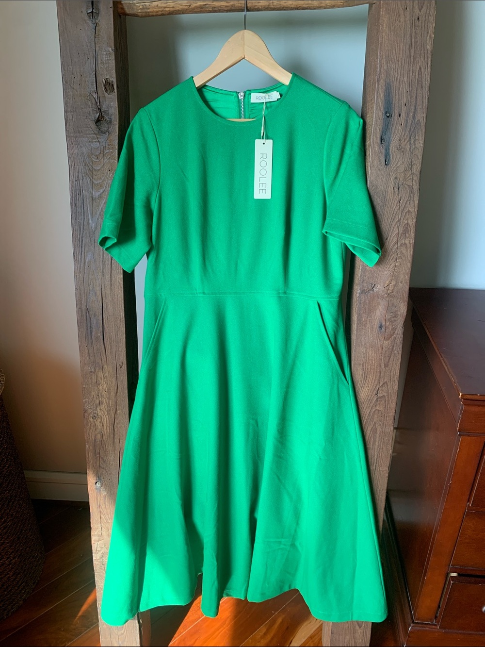 Women’s Roolee Bright Green Midi Vintage dress
